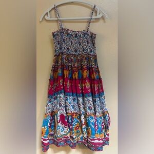 Chaudry KC Boho Smocked Elephant Print Dress